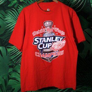 VINTAGE 00’s DETROIT RED WINGS STANLEY CUP 2008 CHAMPIONS T-SHIRT NHL